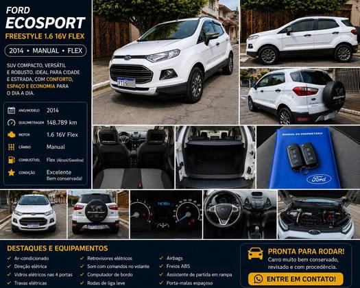 FORD ECOSPORT 1.6 FREESTYLE 16V FLEX 4P MANUAL FORD ECOSPORT 1.6 FREESTYLE 16V FLEX 4P MANUAL